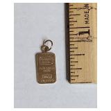 Credit USA Gold Bar Pendant 121980 14K Yellow Gold 1 Gram