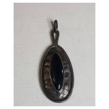 Sterling Silver Black Onyx Oval Pendant 22.49g