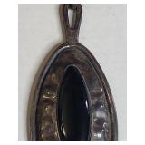 Sterling Silver Black Onyx Oval Pendant 22.49g