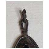 Sterling Silver Black Onyx Oval Pendant 22.49g