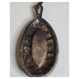 Sterling Silver Black Onyx Oval Pendant 22.49g