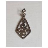 Silpada .925 Sterling Silver Scroll Design Pendant 9.6g