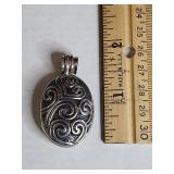 Silpada .925 Sterling Silver Oval Swirl Pattern Locket 12.1g