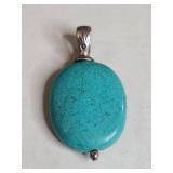 Turquoise Oval Sterling Silver Pendant