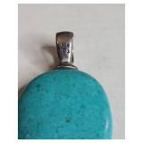 Turquoise Oval Sterling Silver Pendant