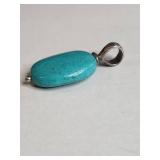 Turquoise Oval Sterling Silver Pendant