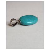 Turquoise Oval Sterling Silver Pendant
