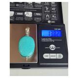 Turquoise Oval Sterling Silver Pendant