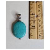 Turquoise Oval Sterling Silver Pendant