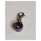 Silpada .925 Sterling Silver Purple Crystal Charm