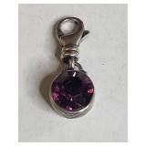Silpada .925 Sterling Silver Purple Crystal Charm