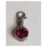 Silpada .925 Sterling Silver Red Crystal Charm
