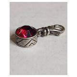 Silpada .925 Sterling Silver Red Crystal Charm