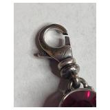 Silpada .925 Sterling Silver Red Crystal Charm