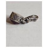 Silpada .925 Sterling Silver Red Crystal Charm