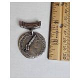 Israeli .925 Sterling Silver Double-Sided Medal Pendant 18.4g