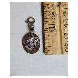 Silpada .925 Crystal Om Symbol Brass Charm