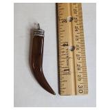 Silpada .925 Sterling Silver and Smoky Glass Striking Tiger Claw Pendant