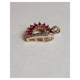 Ross Simons Sterling Silver Gold Plated Diamond And Ruby Pendant