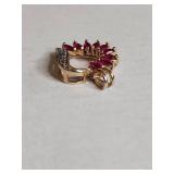 Ross Simons Sterling Silver Gold Plated Diamond And Ruby Pendant