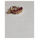 Ross Simons Sterling Silver Gold Plated Diamond And Ruby Pendant