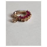 Ross Simons Sterling Silver Gold Plated Diamond And Ruby Pendant