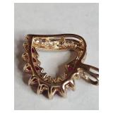 Ross Simons Sterling Silver Gold Plated Diamond And Ruby Pendant