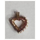 Ross Simons Sterling Silver Gold Plated Diamond And Ruby Pendant
