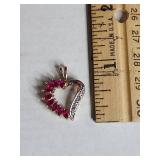 Ross Simons Sterling Silver Gold Plated Diamond And Ruby Pendant