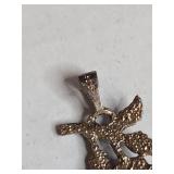 Textured .925 Rose with Leaf Pendant 2.5g