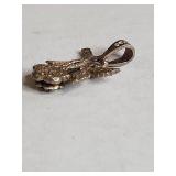 Textured .925 Rose with Leaf Pendant 2.5g