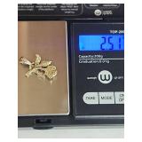 Textured .925 Rose with Leaf Pendant 2.5g