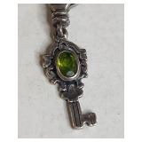 Silpada .925 Sterling Silver Key Charm with Peridot Stone