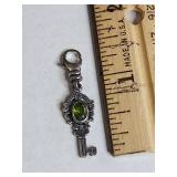 Silpada .925 Sterling Silver Key Charm with Peridot Stone