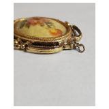 Frosted Rose Pendant in Gold-Tone Frame