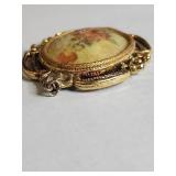 Frosted Rose Pendant in Gold-Tone Frame