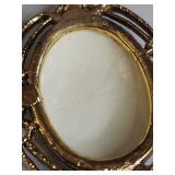 Frosted Rose Pendant in Gold-Tone Frame