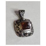 Silpada .925 Sterling Silver Baltic Amber Pendant 10g