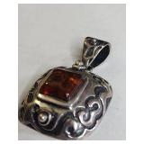 Silpada .925 Sterling Silver Baltic Amber Pendant 10g