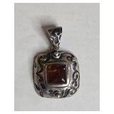 Silpada .925 Sterling Silver Baltic Amber Pendant 10g