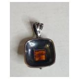 Silpada .925 Sterling Silver Baltic Amber Pendant 10g