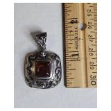 Silpada .925 Sterling Silver Baltic Amber Pendant 10g