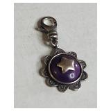 Silpada .925 Sterling Silver Purple Enamel Star Charm
