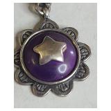 Silpada .925 Sterling Silver Purple Enamel Star Charm
