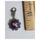 Silpada .925 Sterling Silver Purple Enamel Star Charm