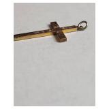 12K Gold Filled Etched Cross Pendant