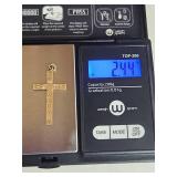 12K Gold Filled Etched Cross Pendant