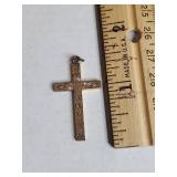 12K Gold Filled Etched Cross Pendant