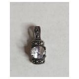 Sterling Silver .925 CZ and Marcasite Pendant