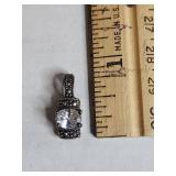 Sterling Silver .925 CZ and Marcasite Pendant